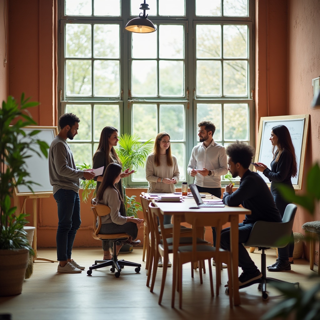 Echipă colaborând la dezvoltarea programelor educative